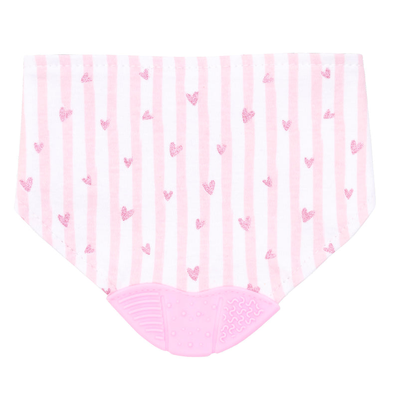 Babero Bandana con Mordedor Blanco Corazones